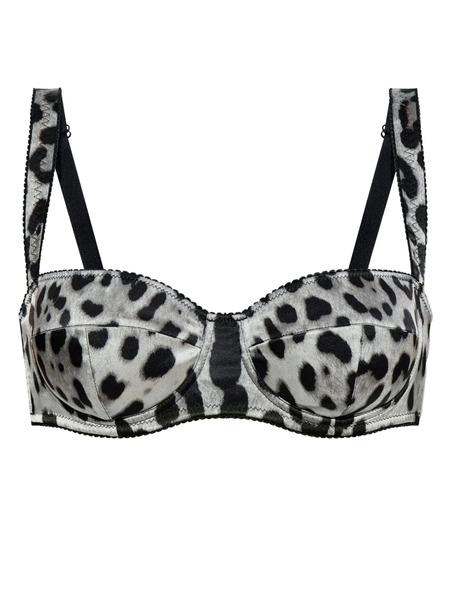  Dolce & Gabbana Leopard-print Balconette Bra - Grey 