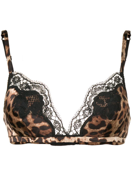  Dolce & Gabbana Leopard Print Bra - Brown 