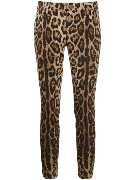  Dolce & Gabbana Leopard-print Cropped Jeans - Neutrals 