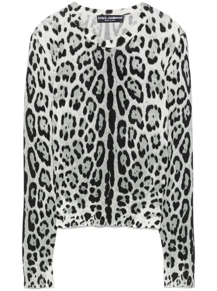  Dolce & Gabbana Leopard-print Sweater - Grey 