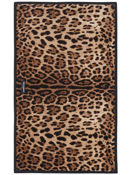  Dolce & Gabbana Leopard-print Terry Cotton Bath Mat - Black 