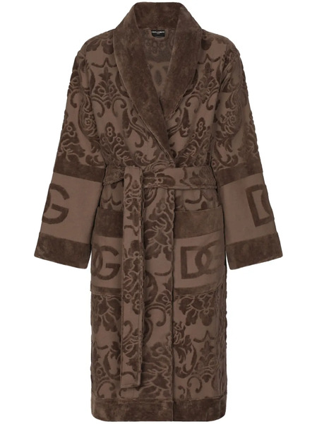  Dolce & Gabbana Logo Bath Robe - Brown 