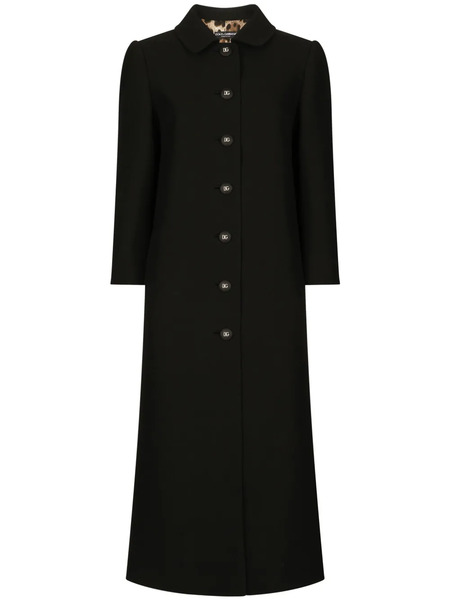  Dolce & Gabbana Logo-button Single-breasted Coat - Black 