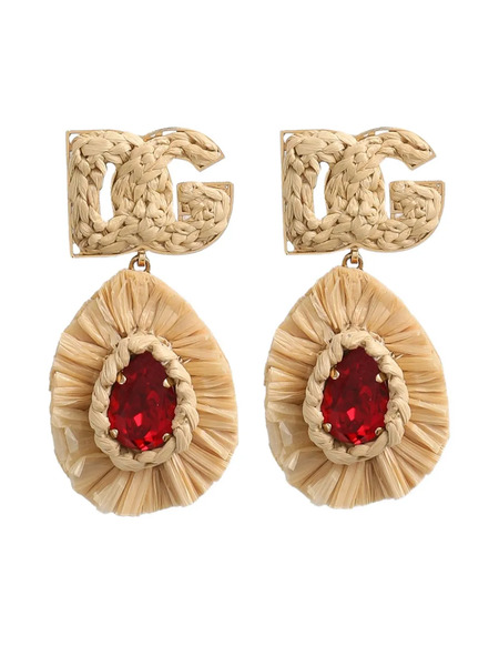  Dolce & Gabbana Logo Clip Earrings - Neutrals 