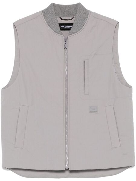  Dolce & Gabbana Logo-patch Gilet - Grey 