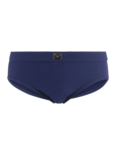 Dolce & Gabbana Logo-patch Swim Trunks - Blue 