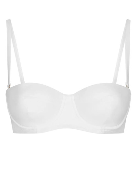  Dolce & Gabbana Logo-plaque Bikini Top - White 