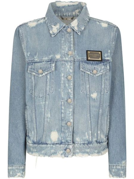  Dolce & Gabbana Logo-plaque Denim Jacket - Blue 