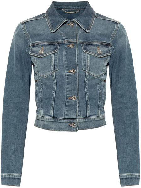  Dolce & Gabbana Logo-plaque Denim Jacket - Blue 