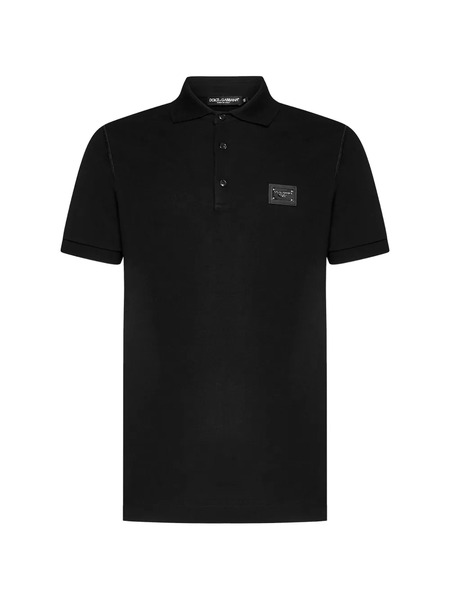  Dolce & Gabbana Logo-plaque Polo Shirt - Black 