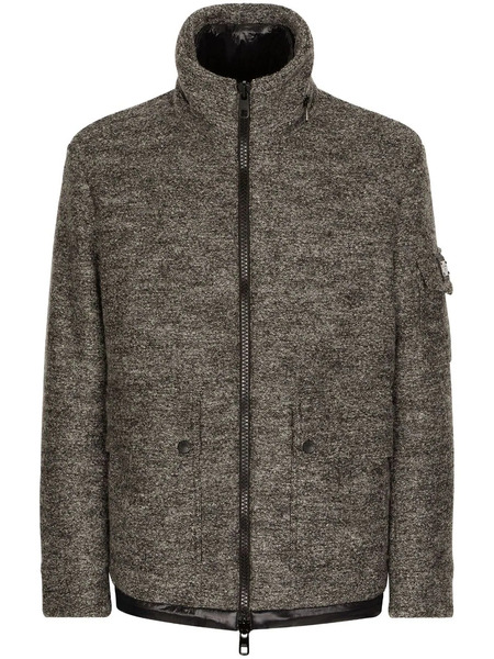  Dolce & Gabbana Logo-plaque Wool Jacket - Grey 