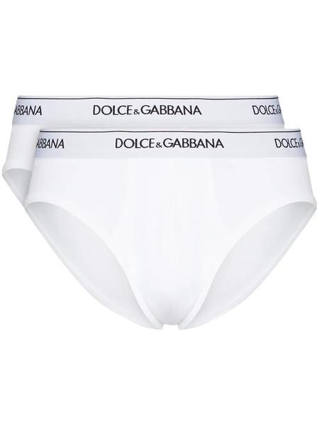  Dolce & Gabbana Logo-waistband Boxer Briefs (set Of Two) - White 