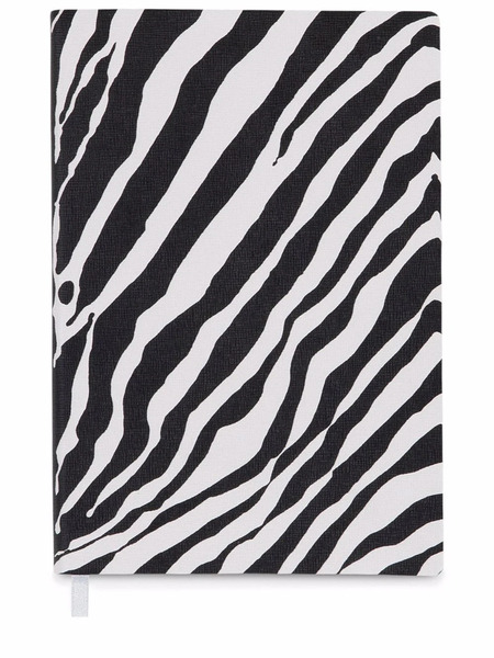  Dolce & Gabbana Medium Zebra-print Leather Blank Notebook - Black 