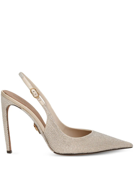  Dolce & Gabbana 105mm Devotion Rhinestone-embellished Slingback Pumps - Neutrals 