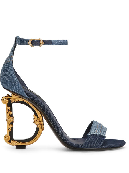  Dolce & Gabbana 105mm Dg Heel Patchwork Sandals - Blue 