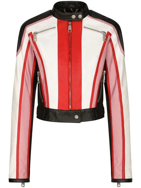  Dolce & Gabbana Panelled Leather Jacket - White 