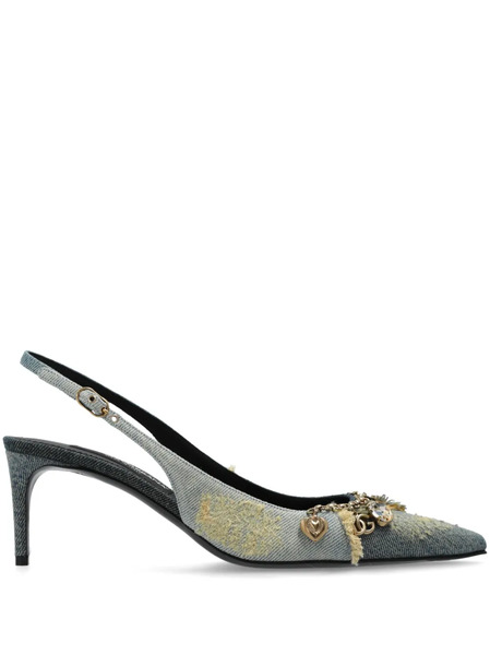  Dolce & Gabbana Patchwork Denim Pumps - Blue 