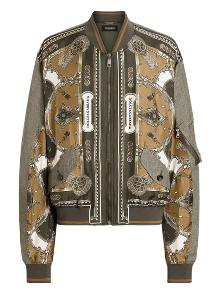  Dolce & Gabbana Patterned Zip Jacket - Green 
