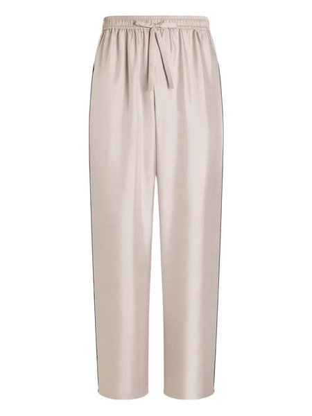  Dolce & Gabbana Piped Logo-patch Trousers - Neutrals 