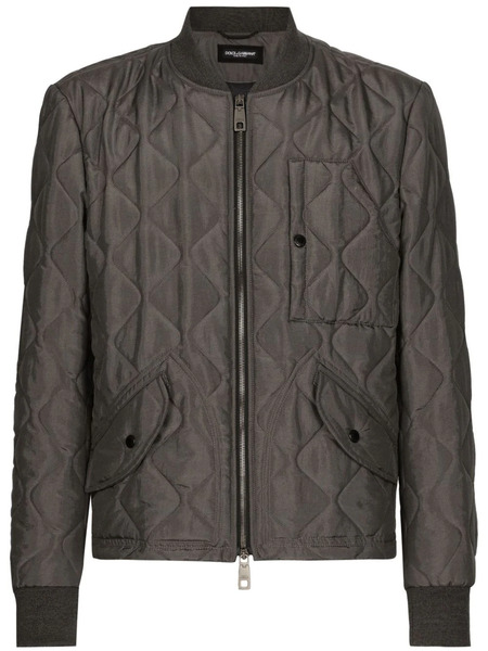  Dolce & Gabbana Quilted Bomber Jacket - Green 