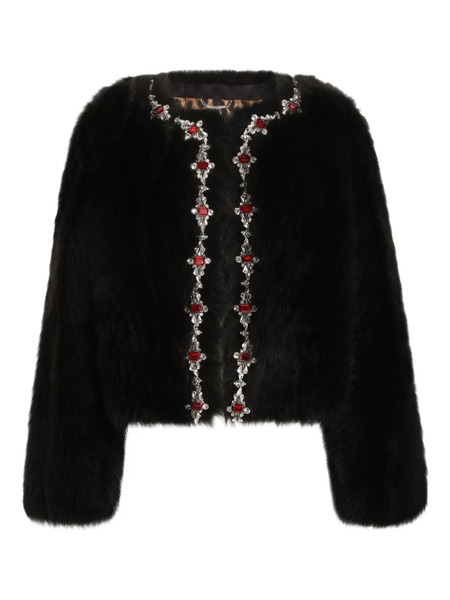  Dolce & Gabbana Rhinestone-embellished Jacket - Brown 