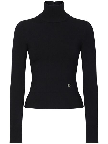  Dolce & Gabbana Ribbed Knit Turtleneck - Black 