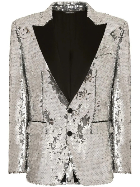  Dolce & Gabbana Sequin-embellished Tuxedo Jacket - Grey 