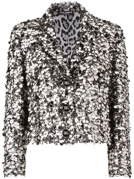  Dolce & Gabbana Sequinned Blazer - Silver 