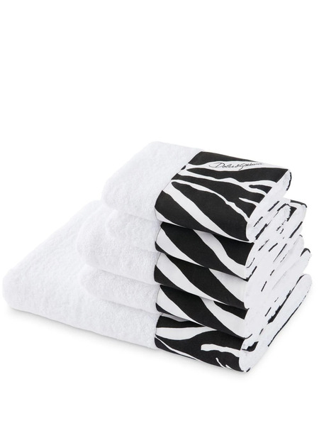  Dolce & Gabbana Set Of Five Terry Cotton Towels - White 
