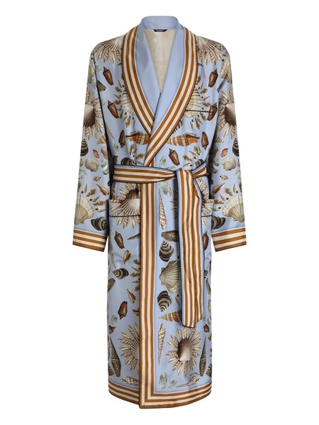  Dolce & Gabbana Shell-patterned Robe - Blue 
