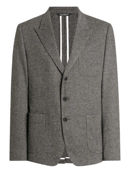  Dolce & Gabbana Single-breasted Herringbone Blazer - Grey 