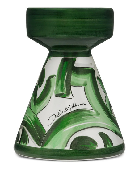 Dolce & Gabbana Small Printed Candle Holder - Green 