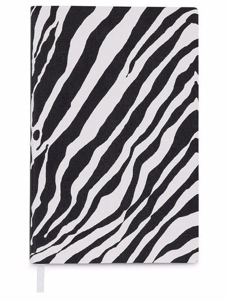  Dolce & Gabbana Small Zebra-print Leather Blank Notebook - Black 