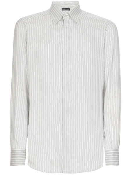  Dolce & Gabbana Striped Long-sleeve Shirt - Grey 