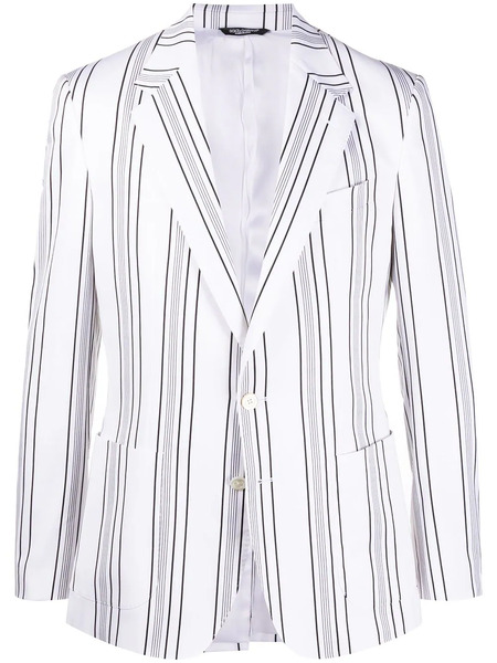  Dolce & Gabbana Striped Pattern Blazer - White 