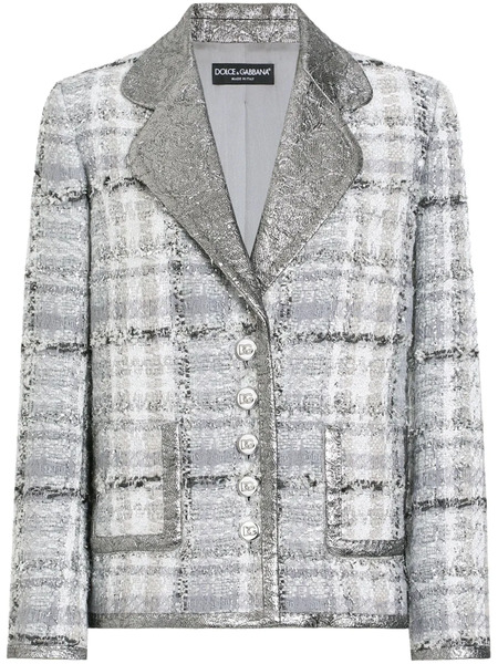 Dolce & Gabbana Tartan-check Blazer - Grey 