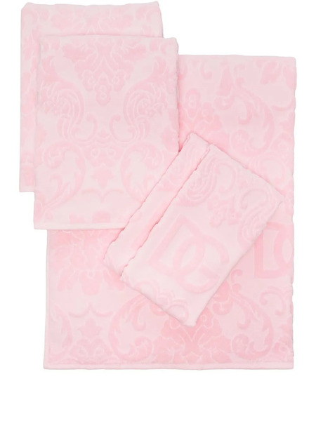 Dolce & Gabbana Terry Cotton Towels (set Of Five) - Pink 