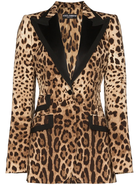  Dolce & Gabbana Turlington Leopard-print Blazer - Brown 