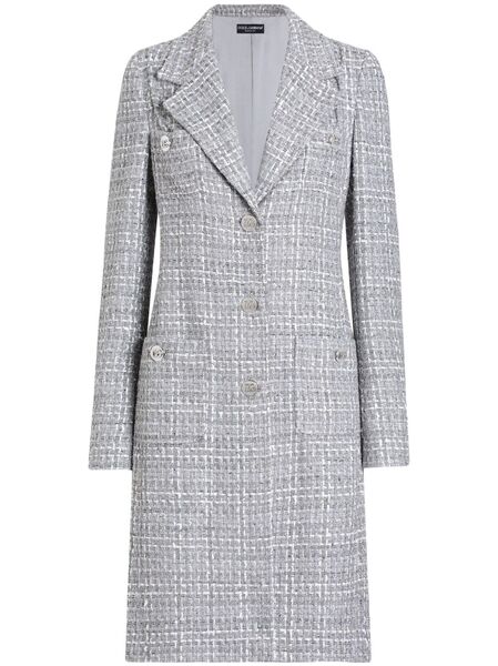  Dolce & Gabbana Tweed Coat - Grey 