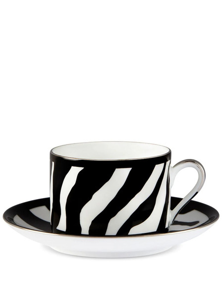  Dolce & Gabbana Zebra-pattern Porcelain Tea Set - Black 