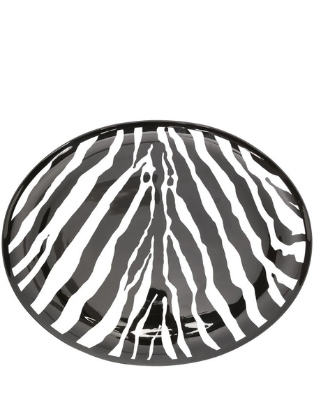 Dolce & Gabbana Zebra-print Oval Serving Plate - Black 