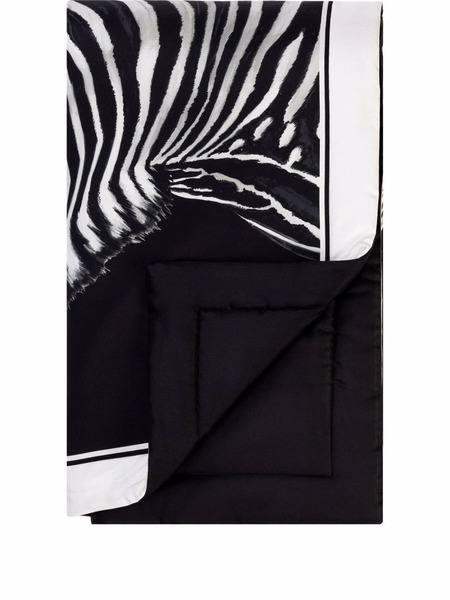  Dolce & Gabbana Zebra-print Silk Quilt Blanket - Black 