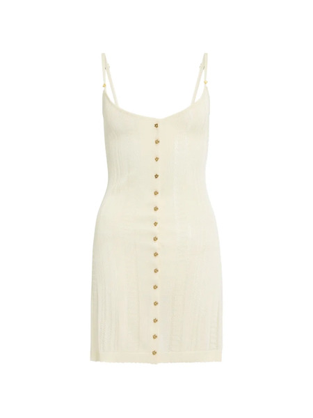  Donde Esteban Button Mini Dress - Neutrals 