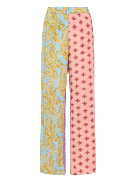  Donde Esteban Paisley Patchwork Trousers - Pink 