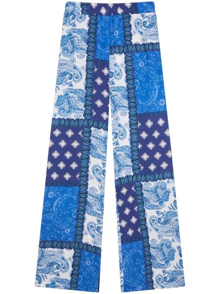  Donde Esteban Patchwork-print Trousers - Blue 
