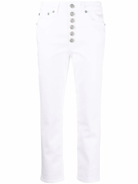  Dondup Cropped Denim Jeans - White 