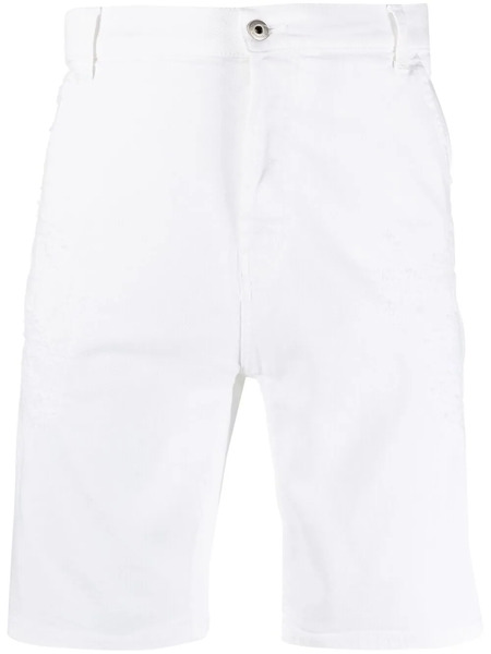  Dondup Distressed-effect Cotton Shorts - White 