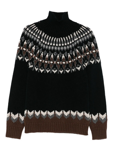  Dondup Fair-isle Turtleneck Sweater - Black 