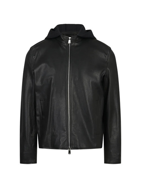  Dondup Hooded Leather Jacket - Black 