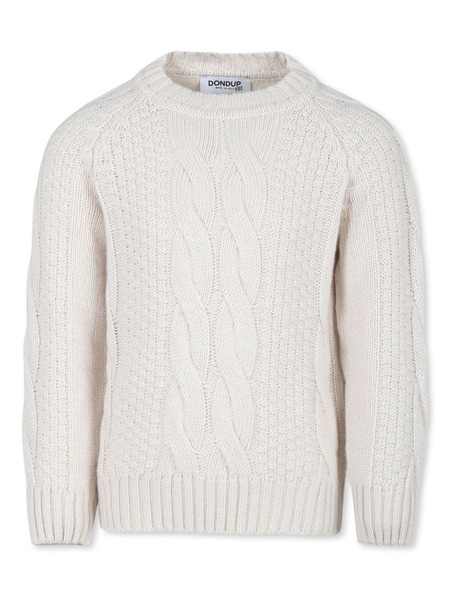  Dondup Kids Fisherman's Knit Sweater - White 